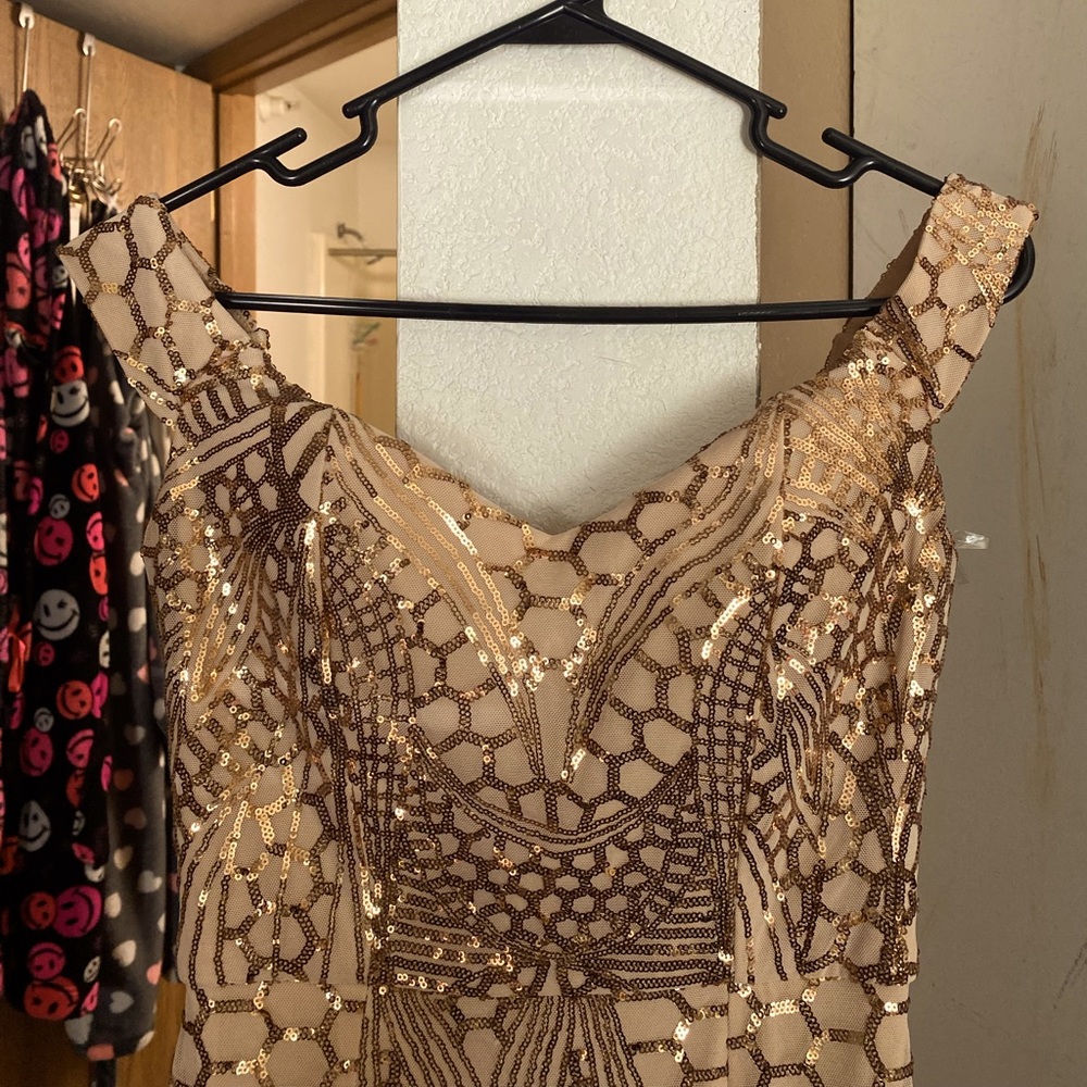 Long gold dress